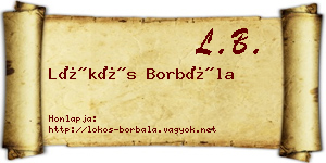 Lökös Borbála névjegykártya