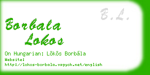 borbala lokos business card